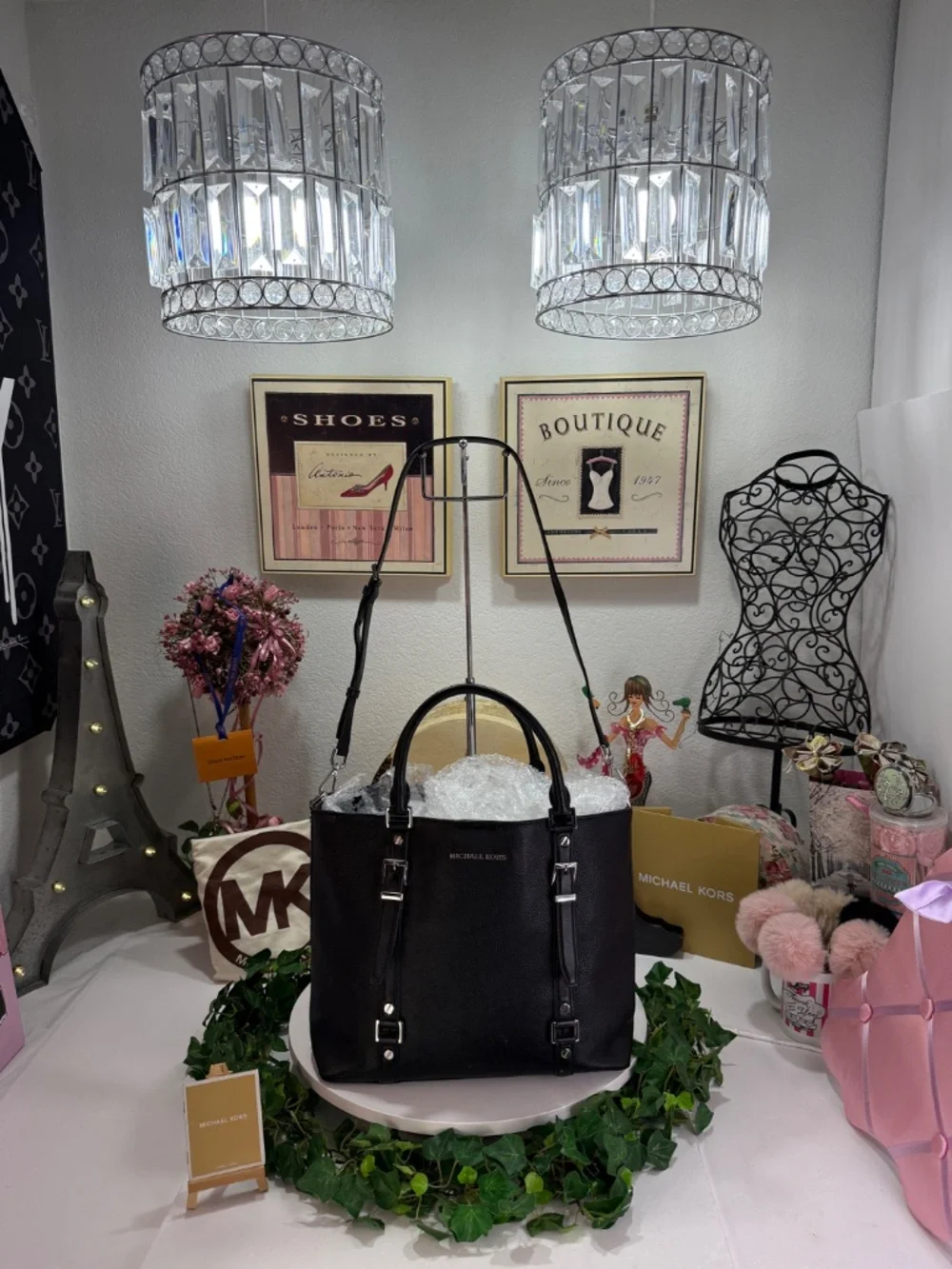 SASSY MICHAEL KORS PEBBLED LEATHER BLACK 2-WAY HANDBAG! MSRP $478